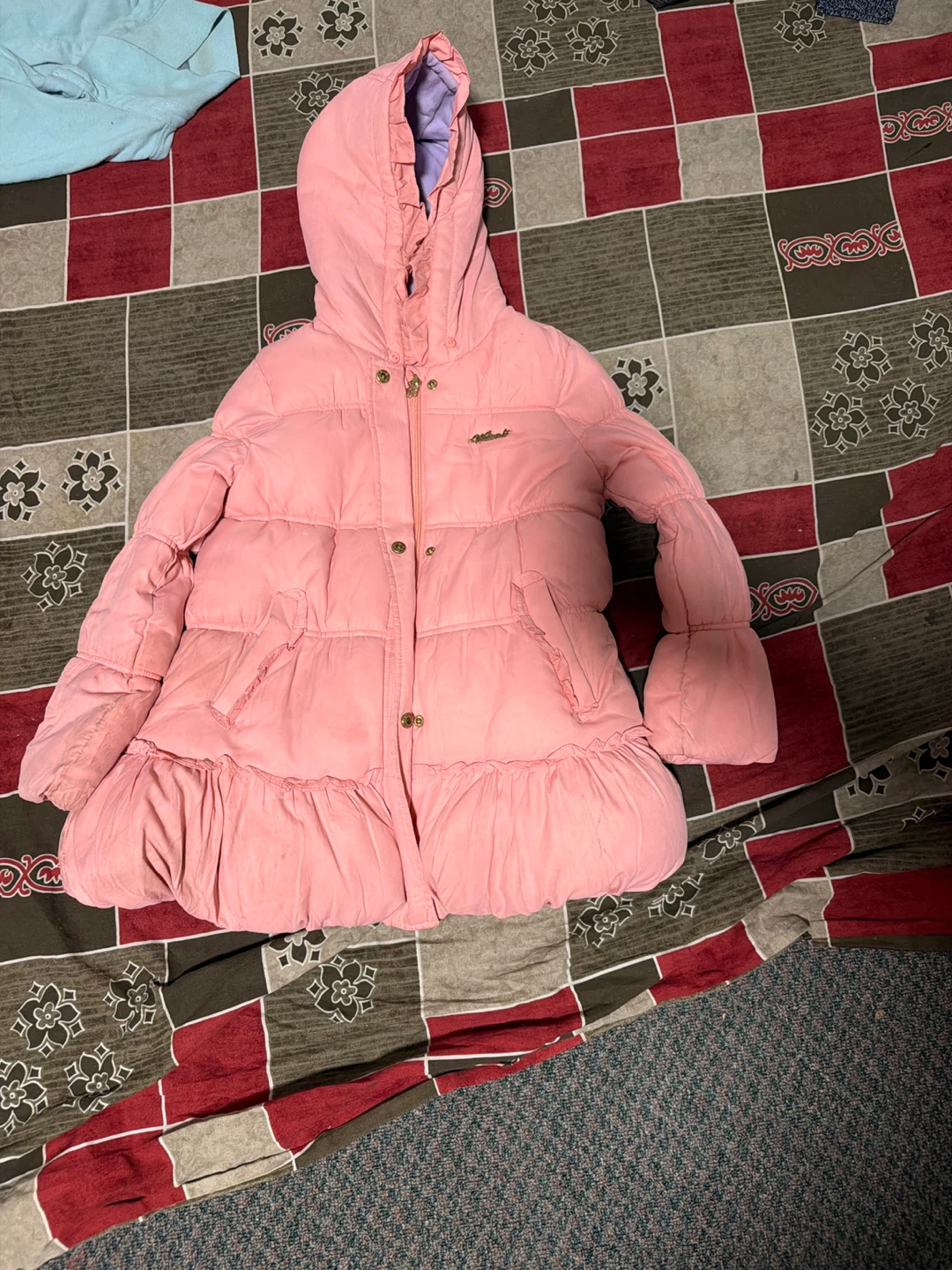 Pink Puffer Jacket with Hood