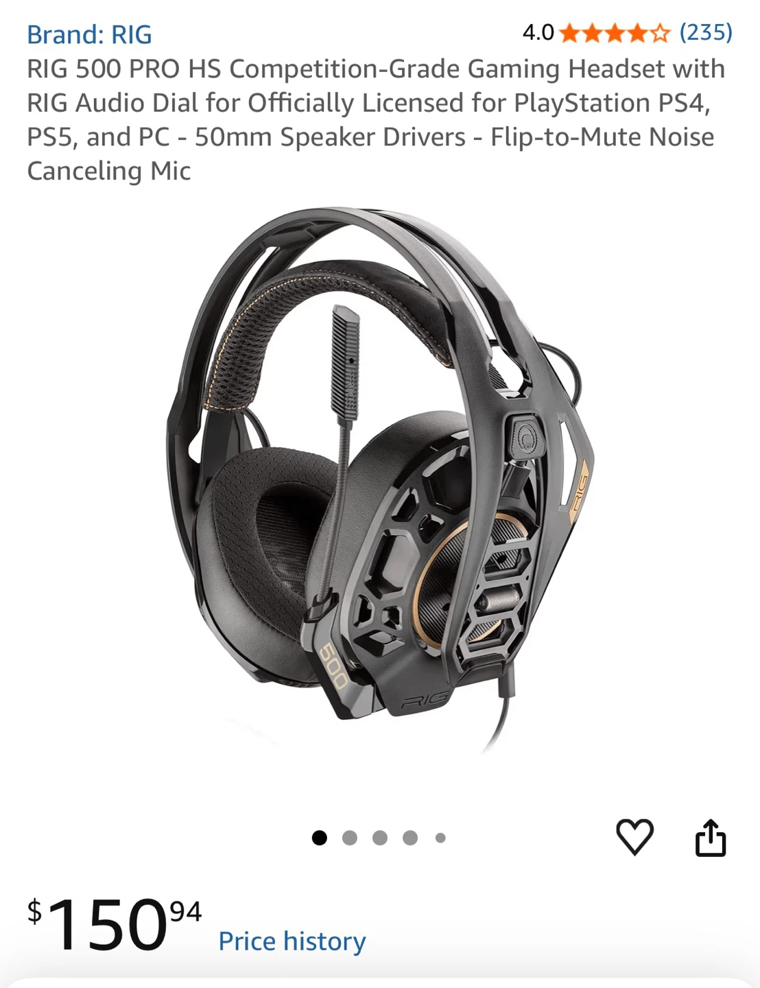 RIG 500 Wired Gaming Headset - photo 4