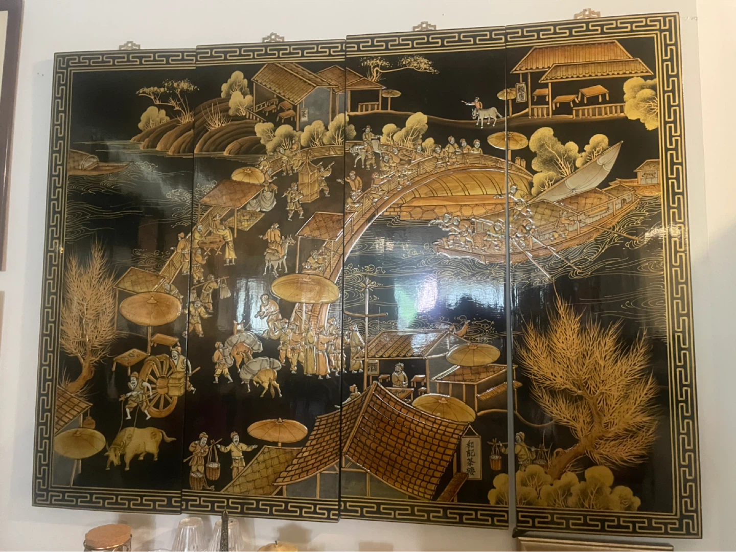 4 Panel Chinoiserie screen