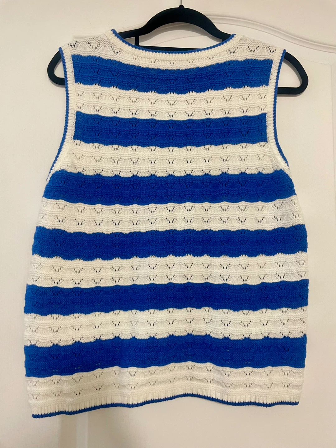 Draper James Blue and White Striped Cotton Sweater Vest Size XL - photo 2