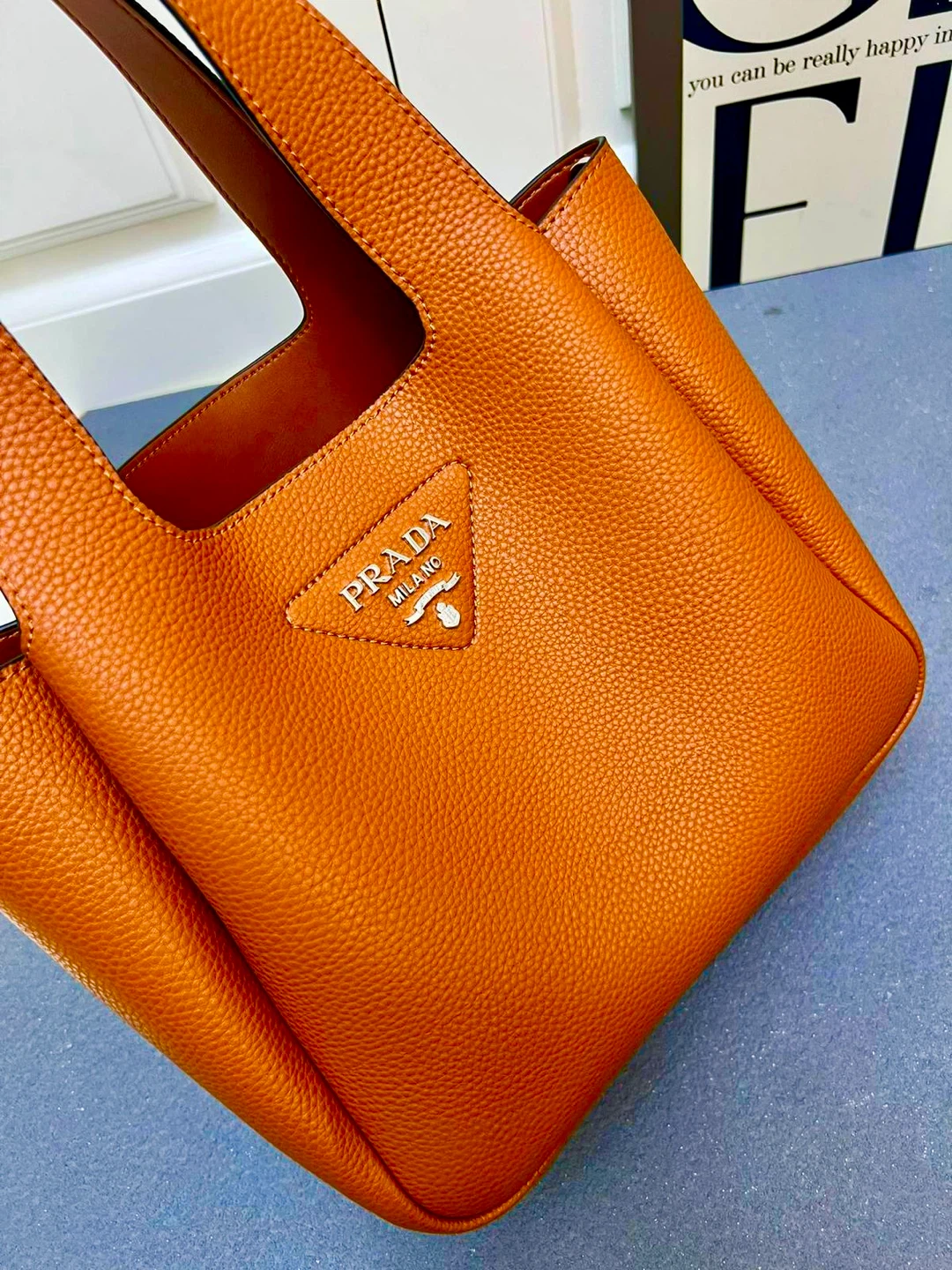 Prada Tote Bag - Orange Leather