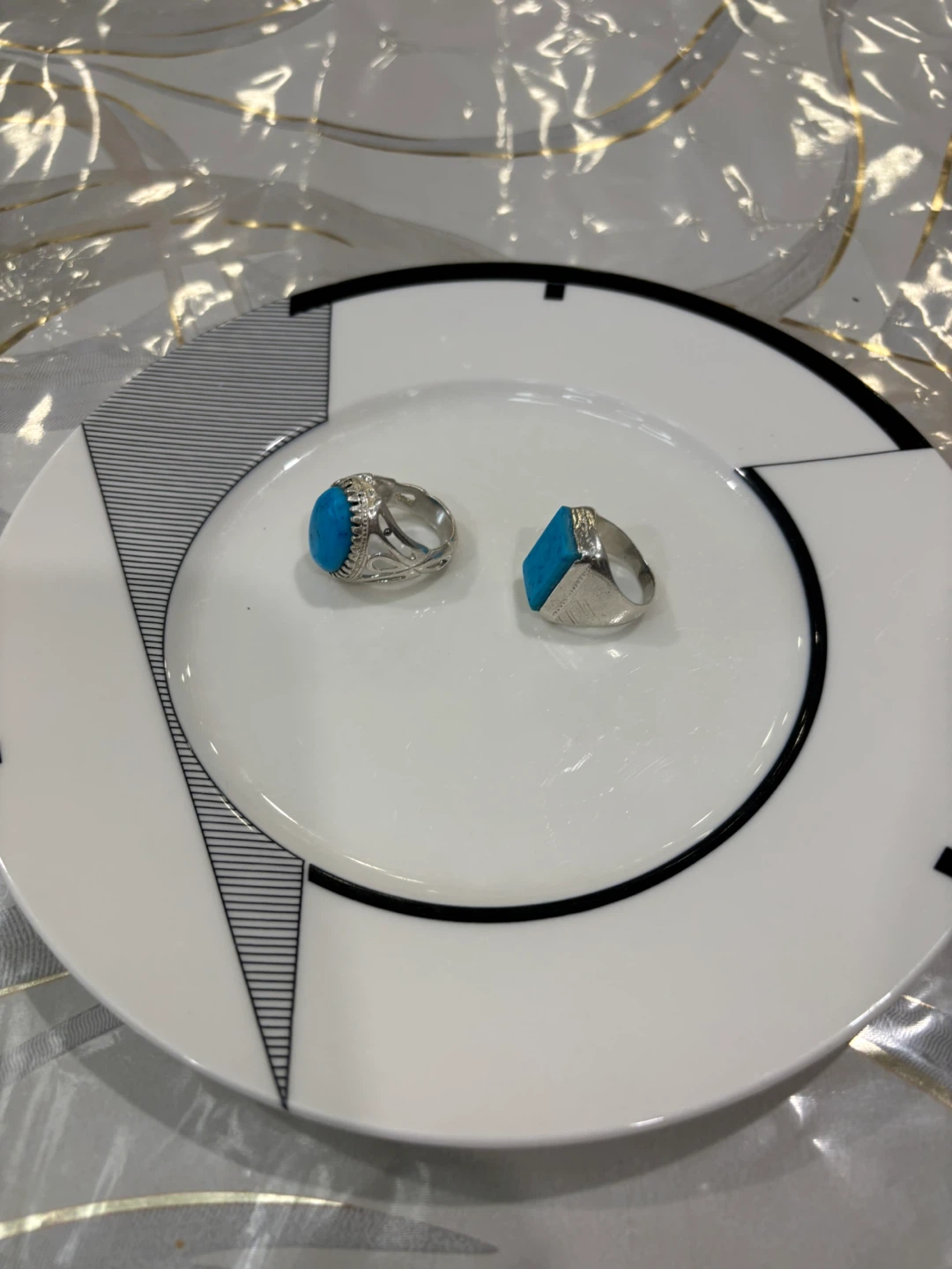 Turquoise Gemstone Rings (Set of 2) - photo 3