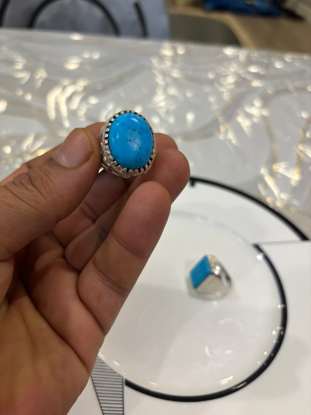 Turquoise Gemstone Rings (Set of 2) - photo 5
