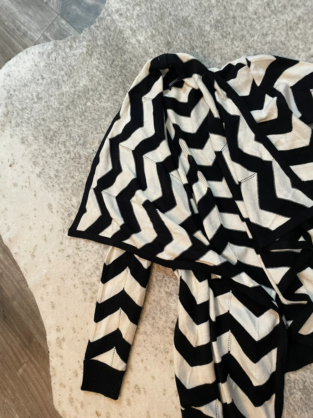 Jones New York Signature Cardigan - Black/White Striped - Size S - photo 2
