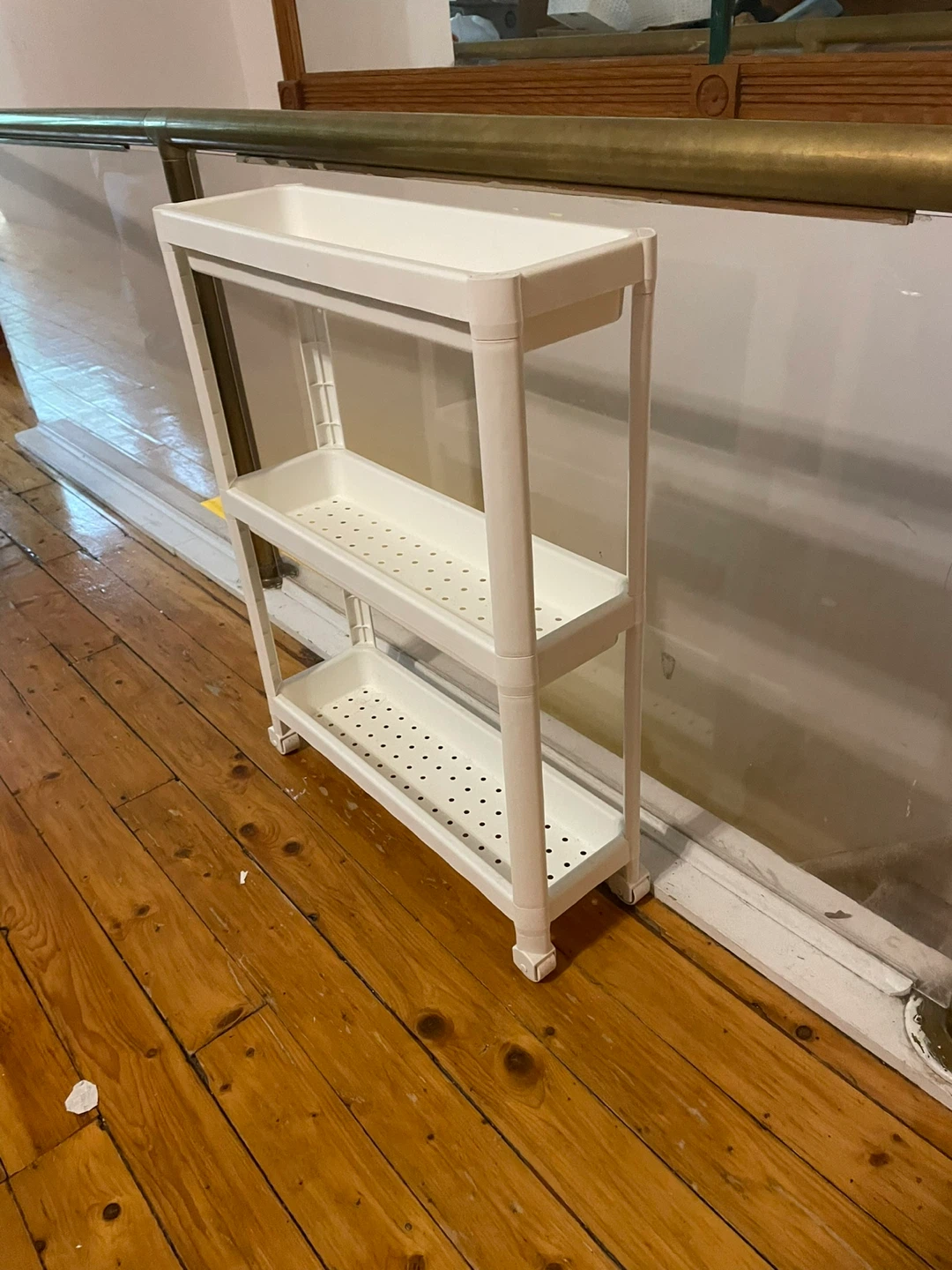 IKEA VESKEN Bathroom Shelf Unit on Wheels – White