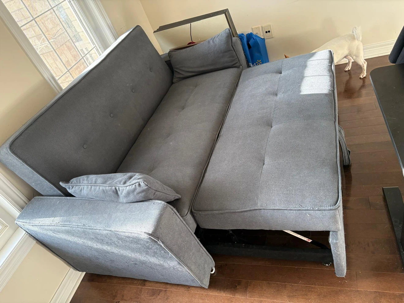 Dark Grey Sofa Bed with Pillows - photo 2