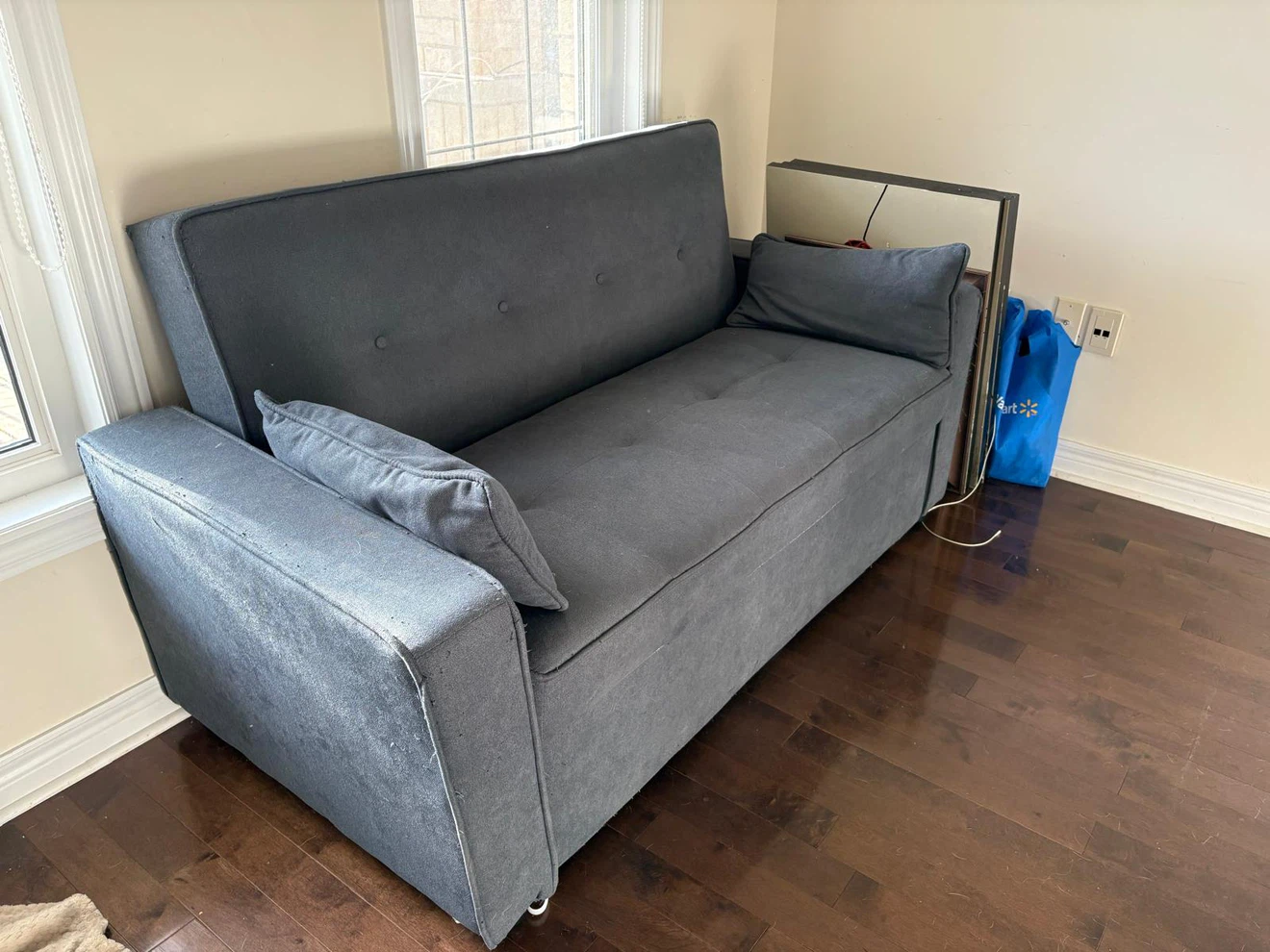Dark Grey Sofa Bed with Pillows - photo 3