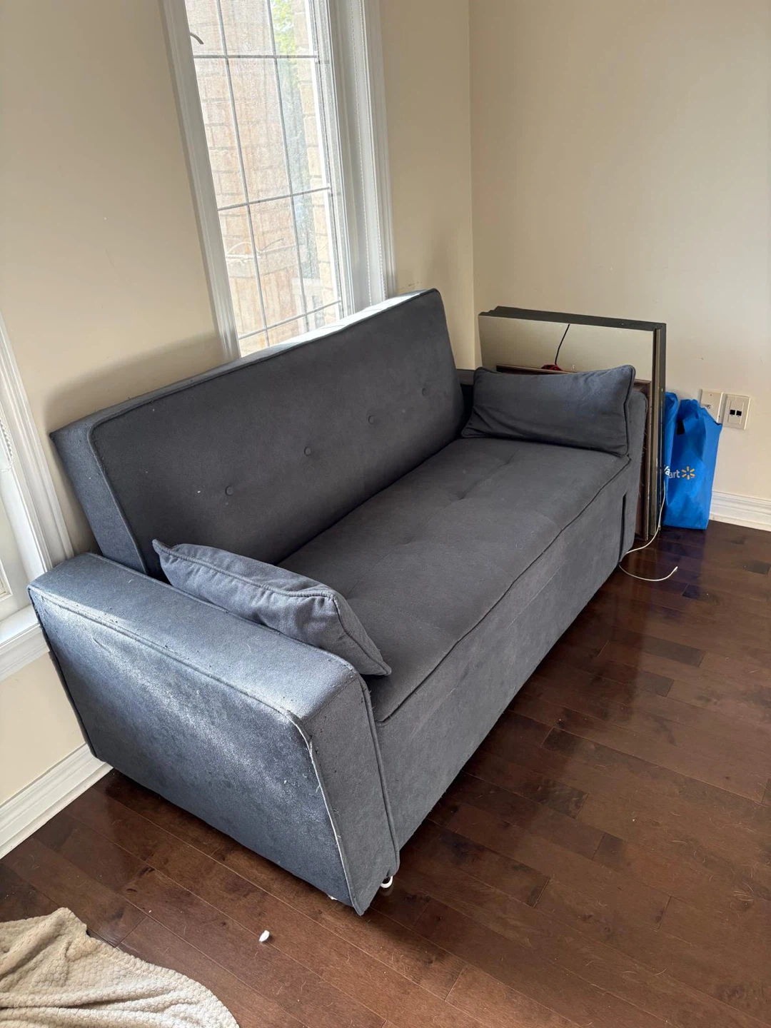 Dark Grey Sofa Bed with Pillows - photo 4