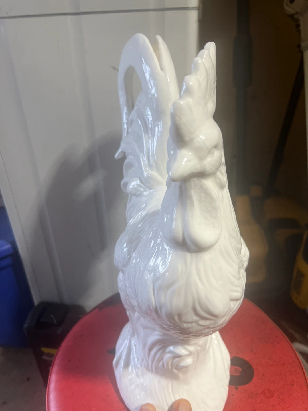 White Ceramic Rooster Figurine - photo 3