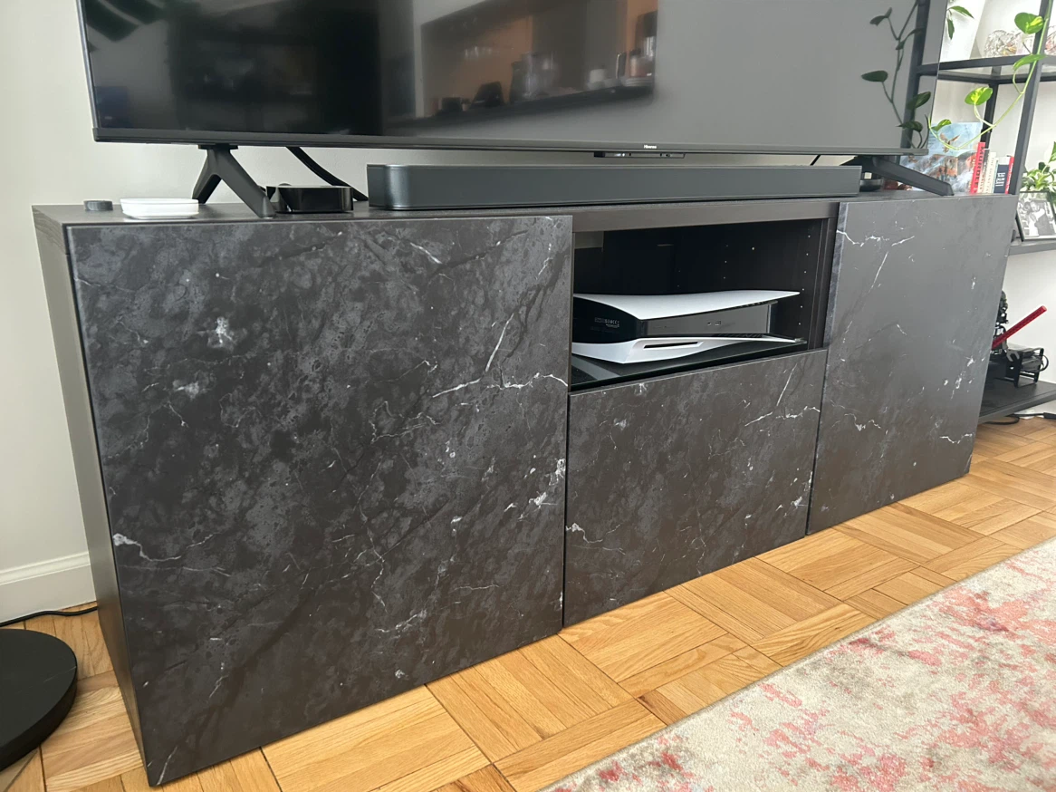 Black Marble Effect TV Stand / Media Console - photo 2