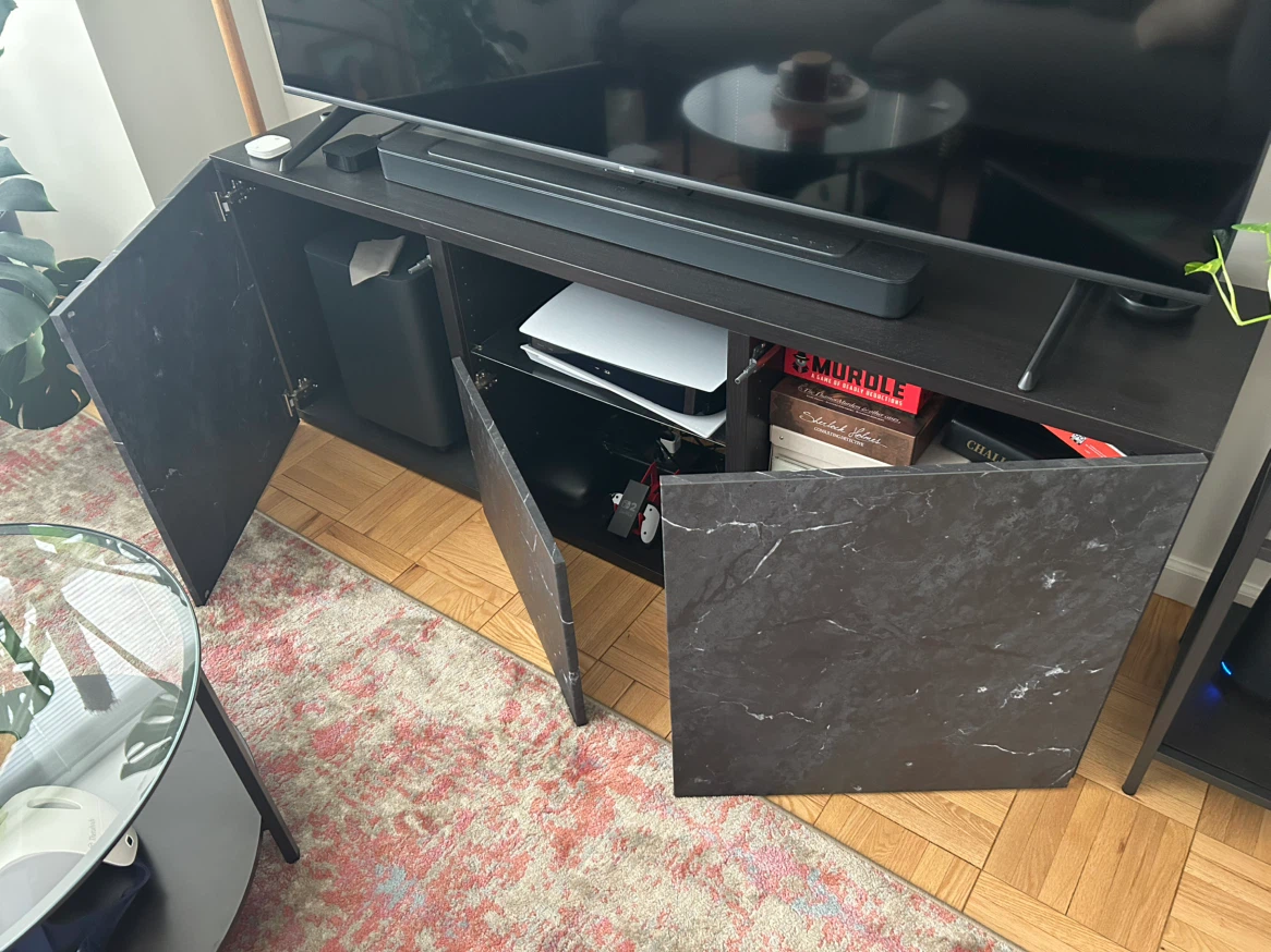 Black Marble Effect TV Stand / Media Console - photo 3