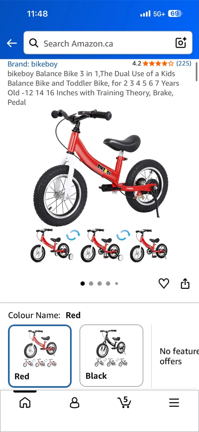 bikeboy Balance Bike 3 in 1 - Red
