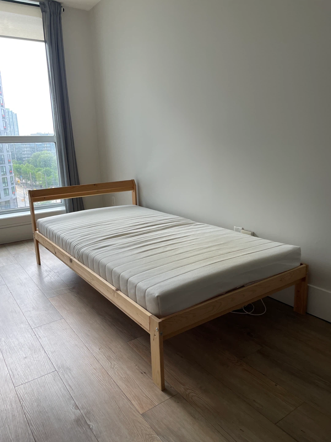 IKEA Neiden (Twin) Wooden Bed Frame with Mattress Slats