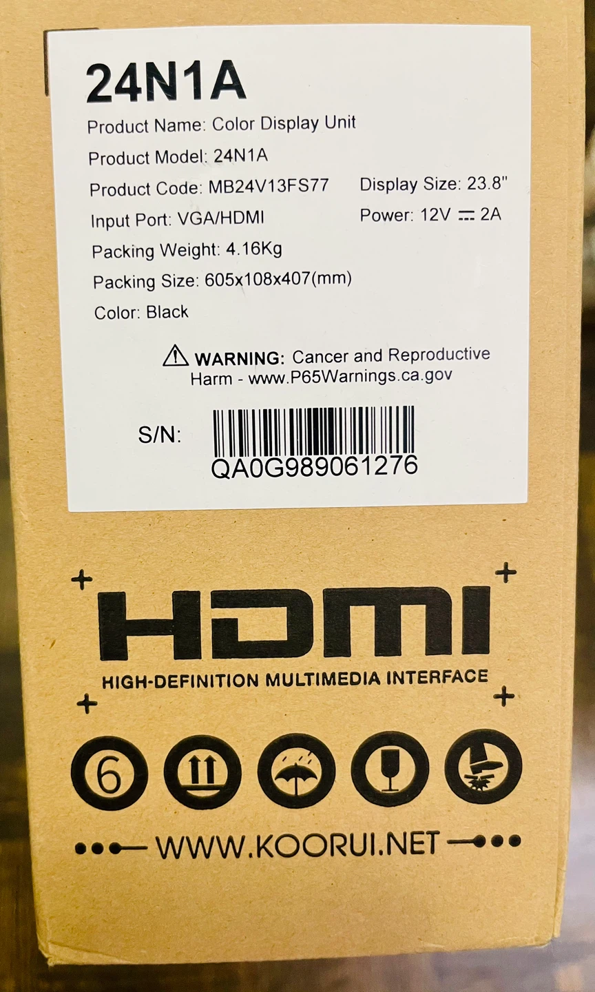 BRAND NEW KOORUI 24" Colour Display Monitor - photo 2