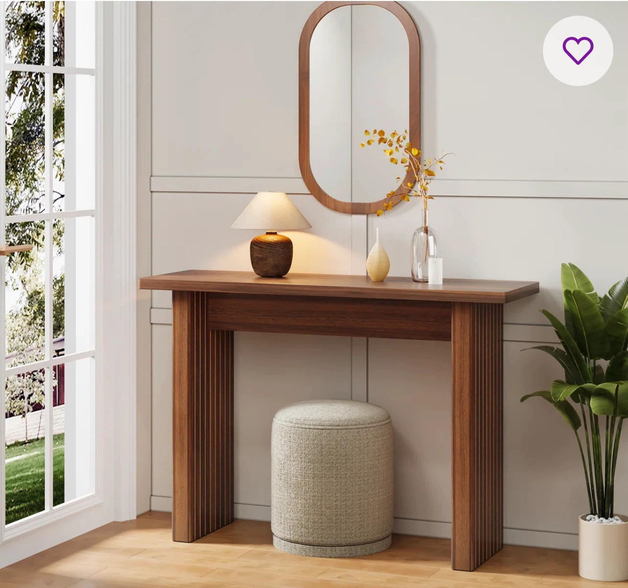 Walnut Wood Console Table Entrance Way