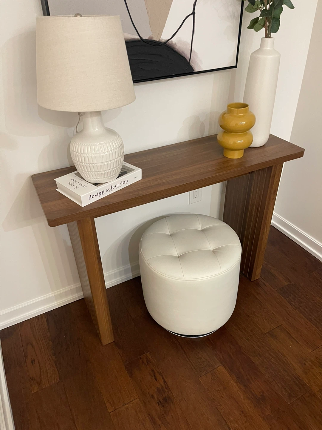 Walnut Wood Console Table Entrance Way - photo 4