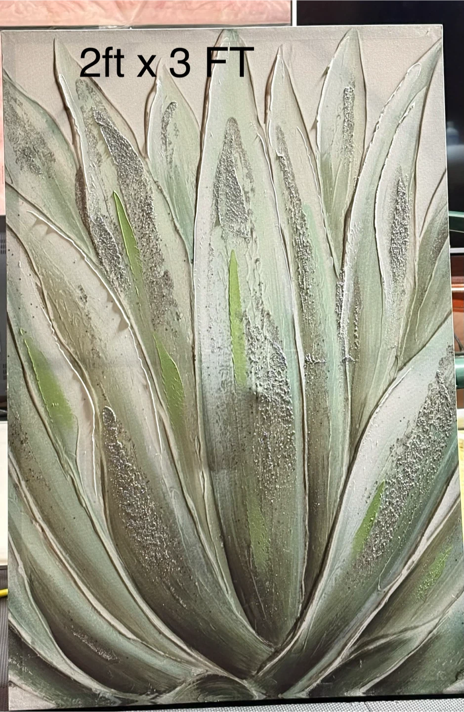 Textured Agave Wall Art 2ft x 3ft