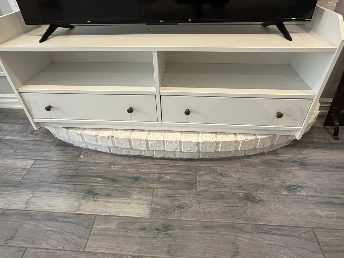 White Media Console with Drawers