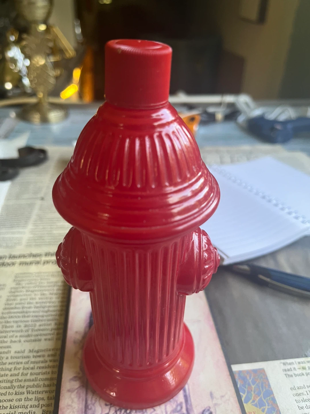 Vintage Avon Red Fire Hydrant Deep Woods After Shave Bottle - photo 2