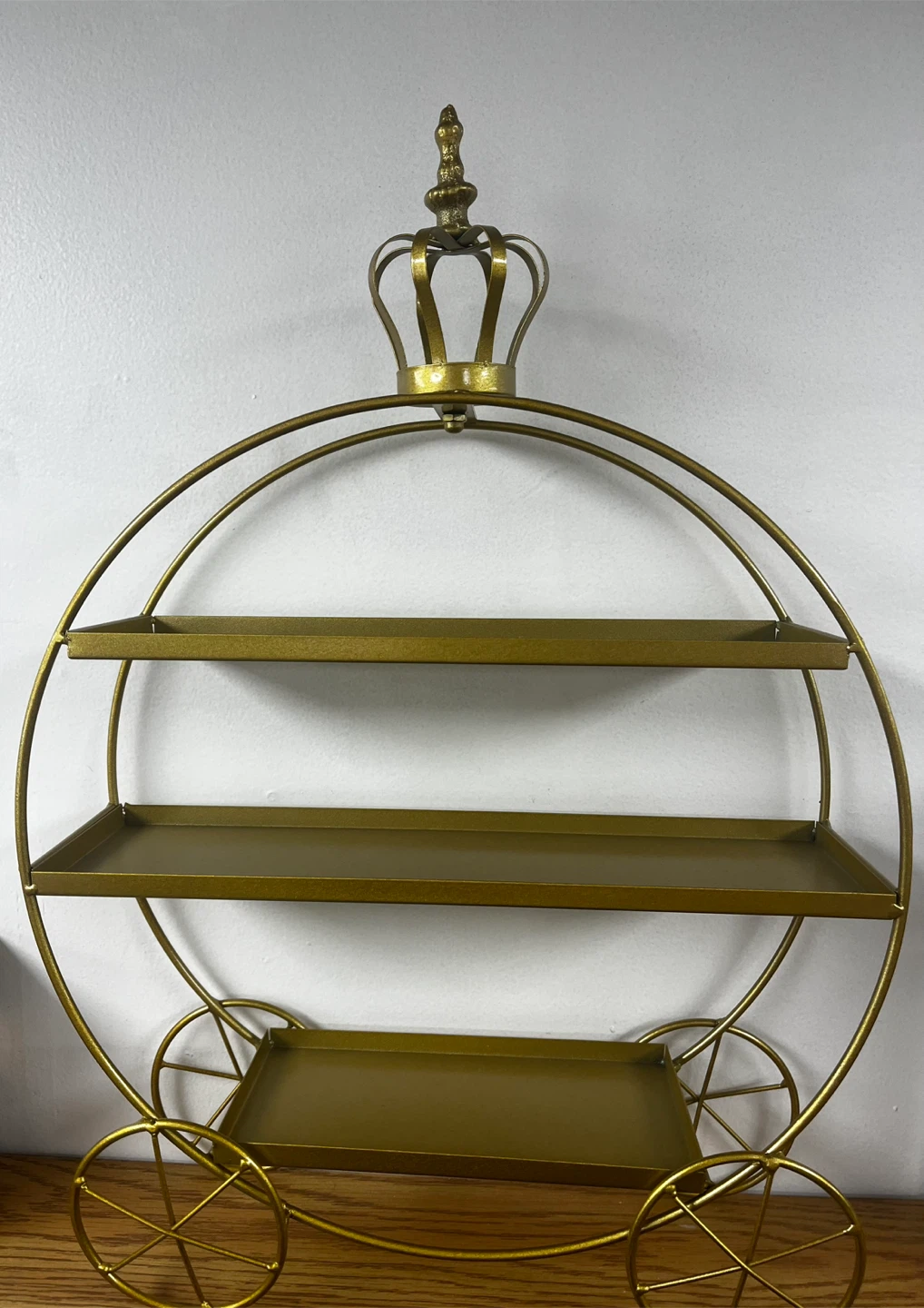 Gold Carriage Display Stand with Crown