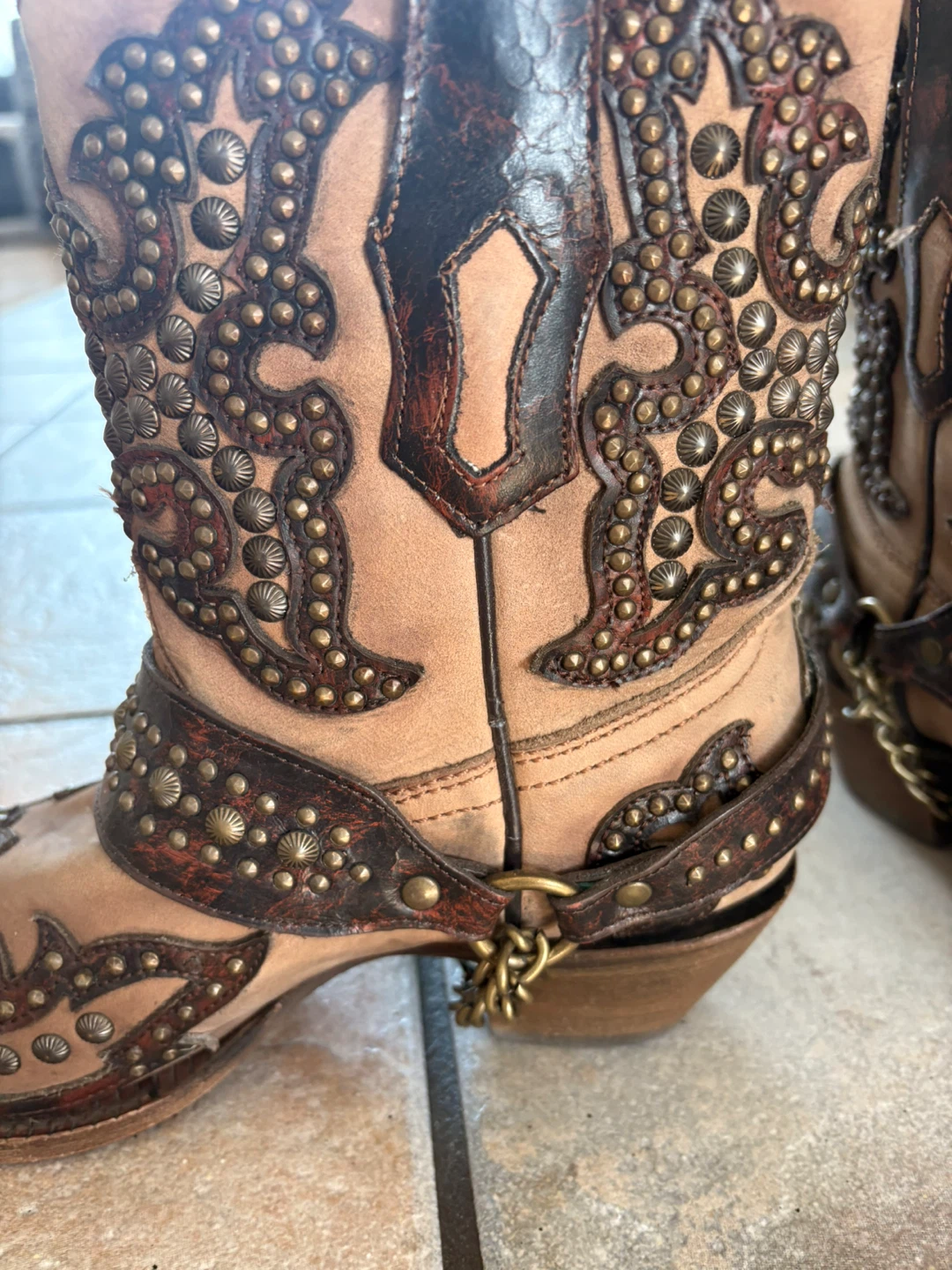 Corral Boots Studded Leather Cowboy Boots - photo 2