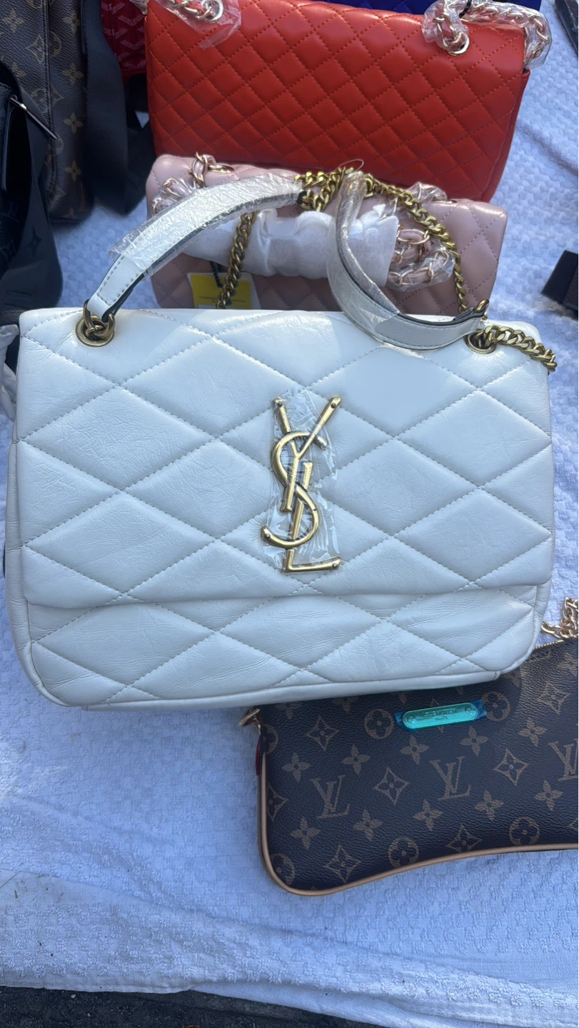 White Quilted YSL Handbag