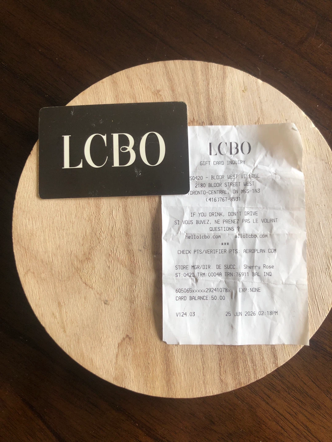 LCBO gift card