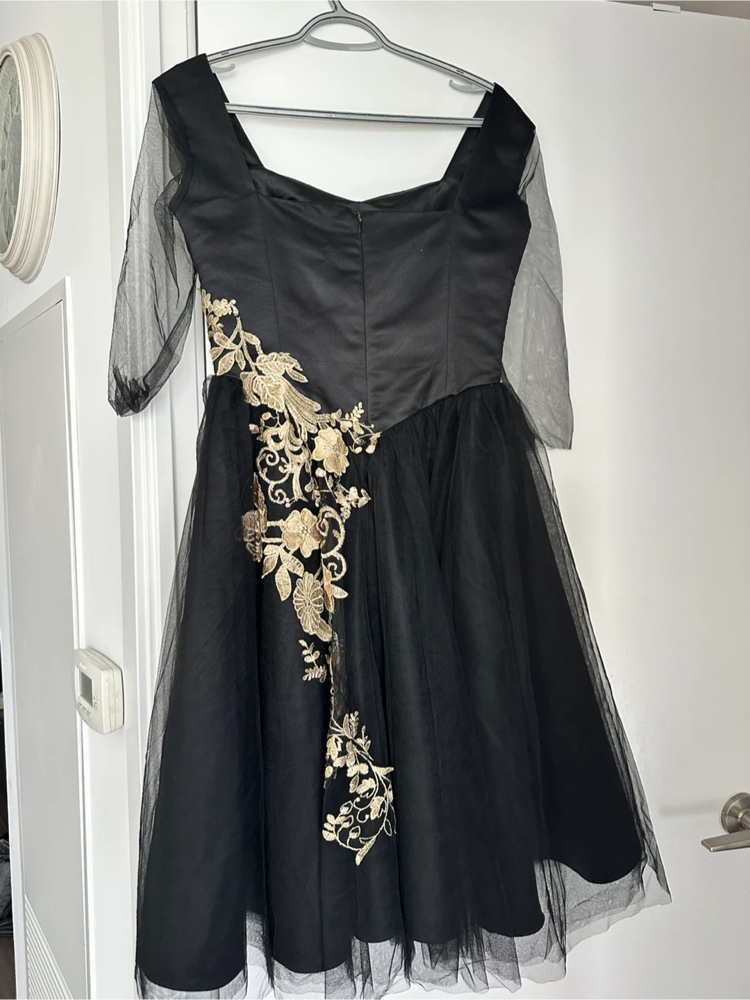Handmade Elegant Black Midi Dress-Formal/Party Dress Size: 38 - photo 2