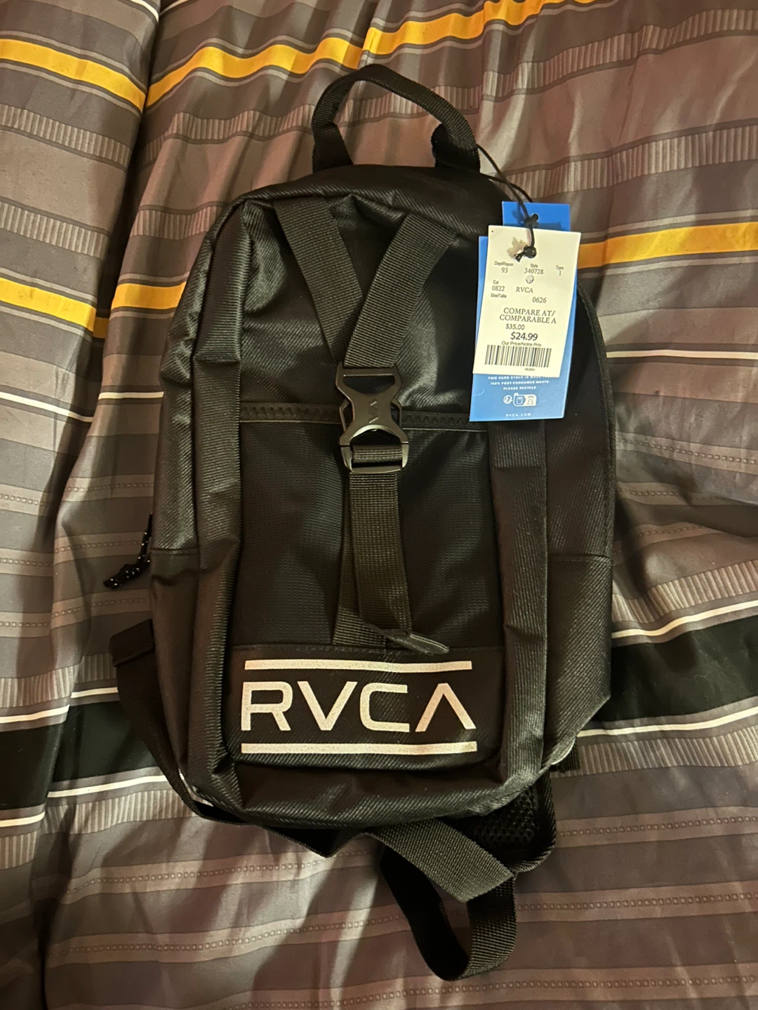NWT RVCA Black Sling Bag / Crossbody Backpack – Brand New