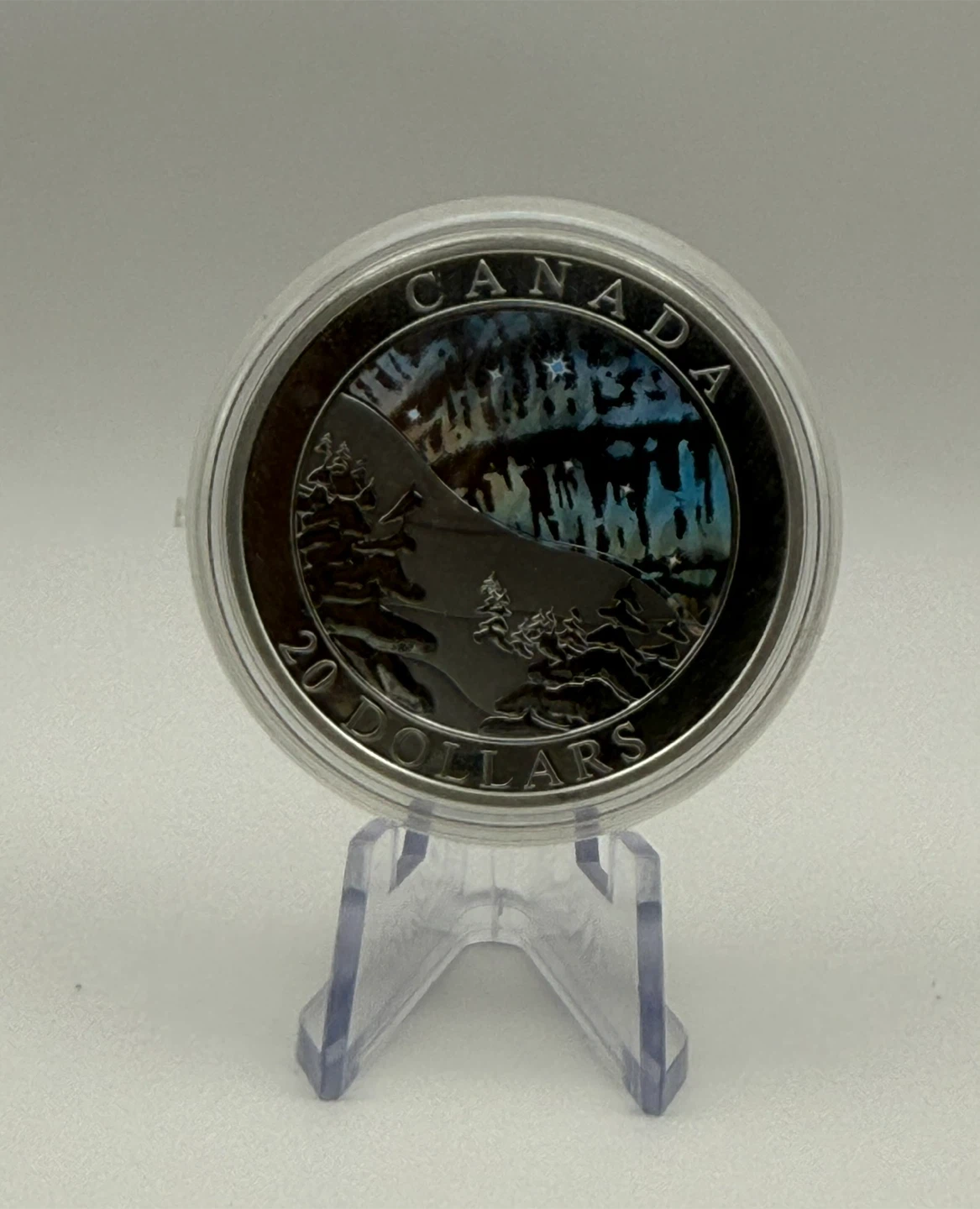 2004 Canadian $20 Silver Coin - Aurora Borealis