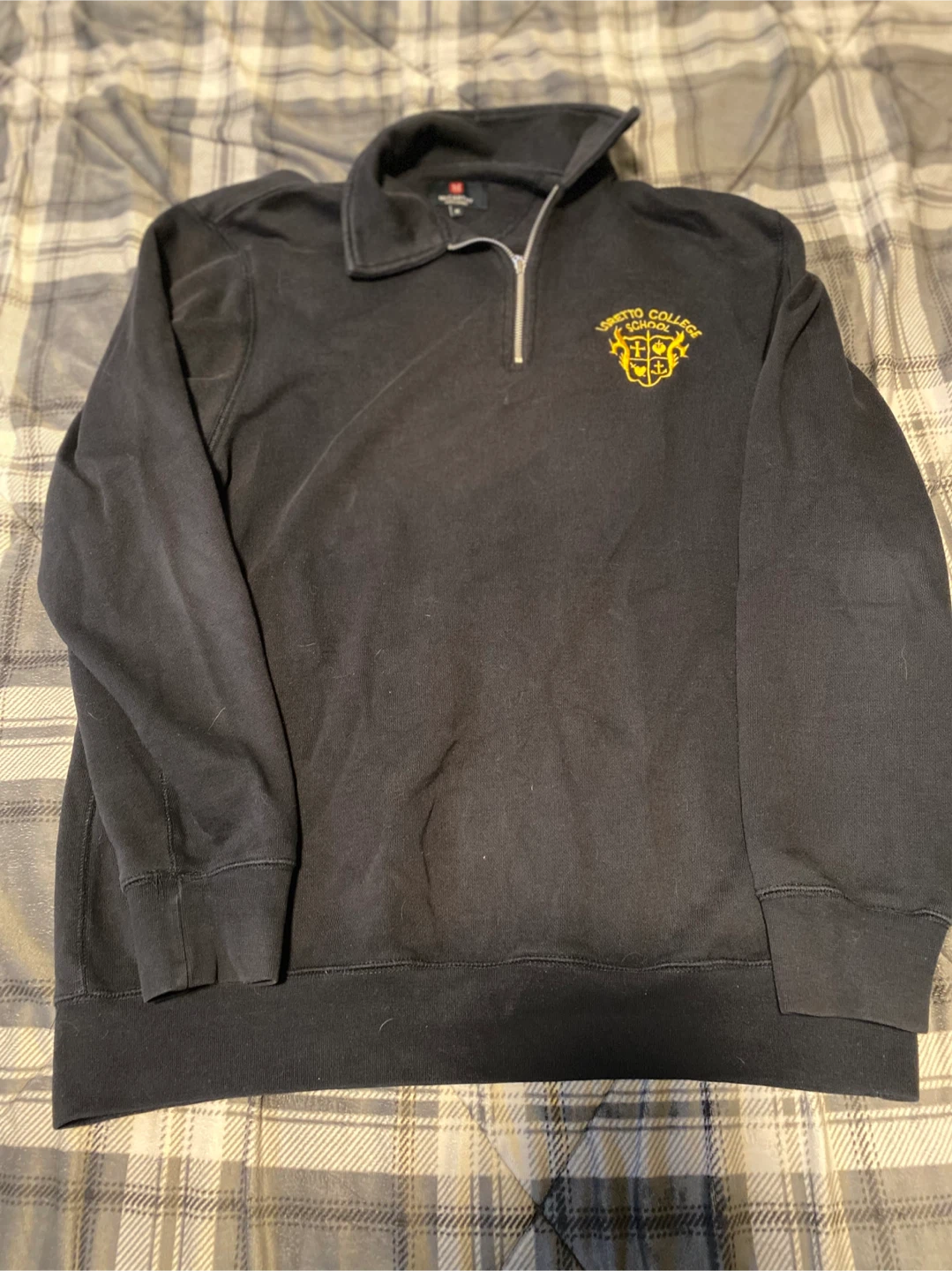 Loretto College School Black Sweater Size Medium
