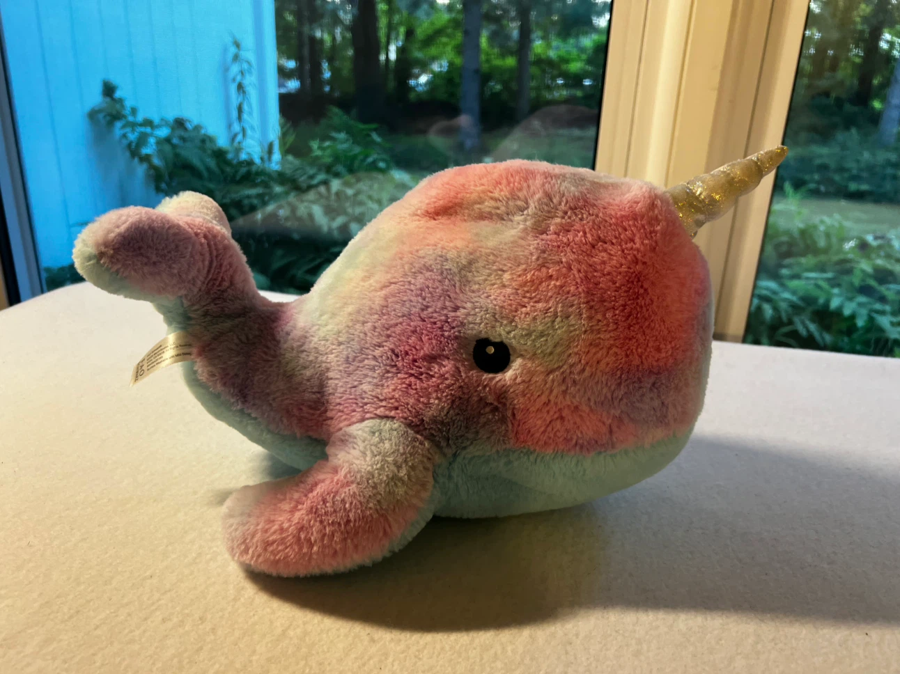 FAO Schwarz Rainbow Narwhal Glow Brights Plush Toy