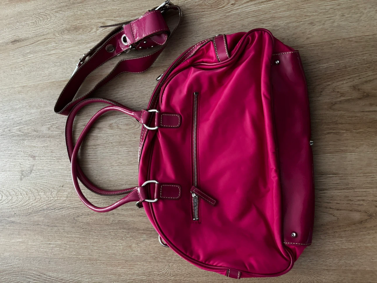 Guess Pink Nylon Satchel Bag with Shoulder Strap - photo 3