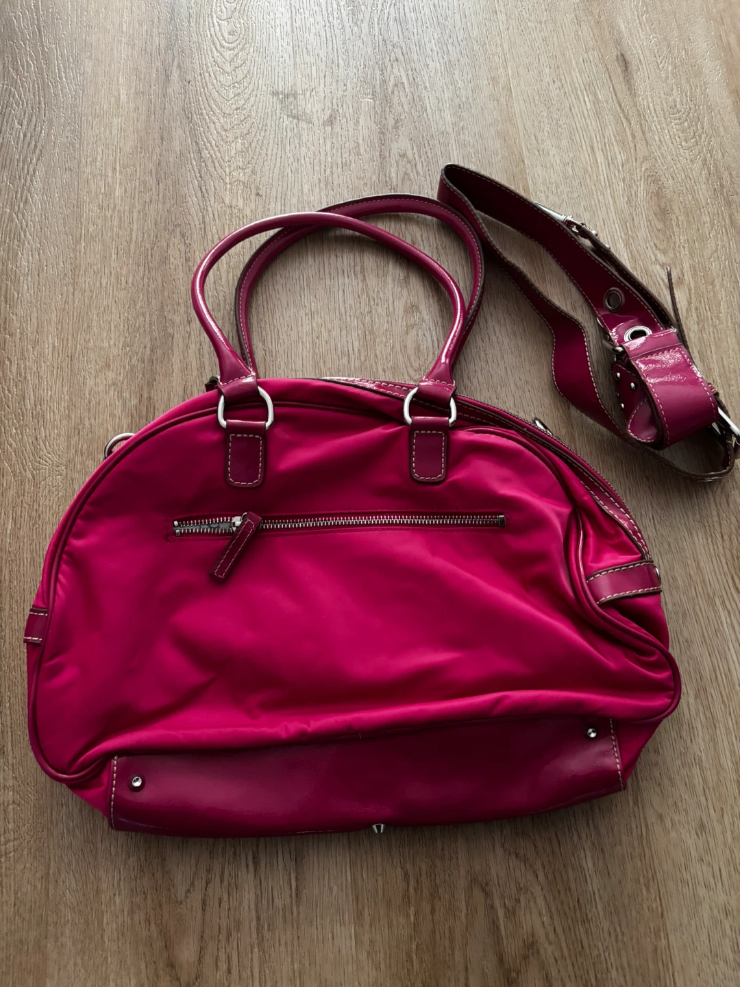 Guess Pink Nylon Satchel Bag with Shoulder Strap - photo 4