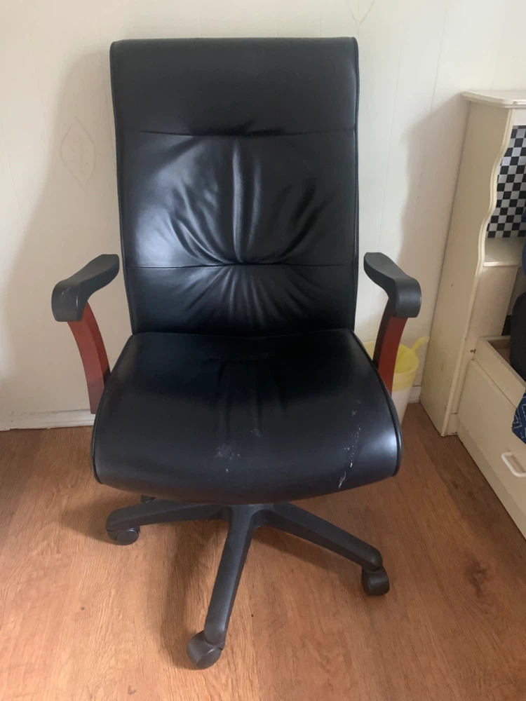 Black Faux Leather Office Chair
