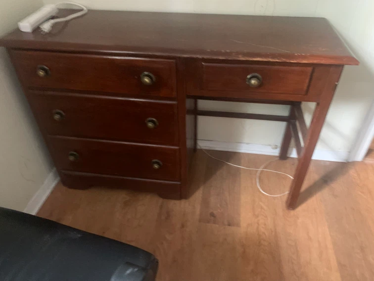 Solid Wood Desk with Chair