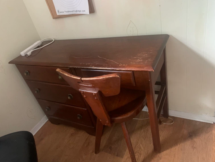 Solid Wood Desk with Chair - photo 3