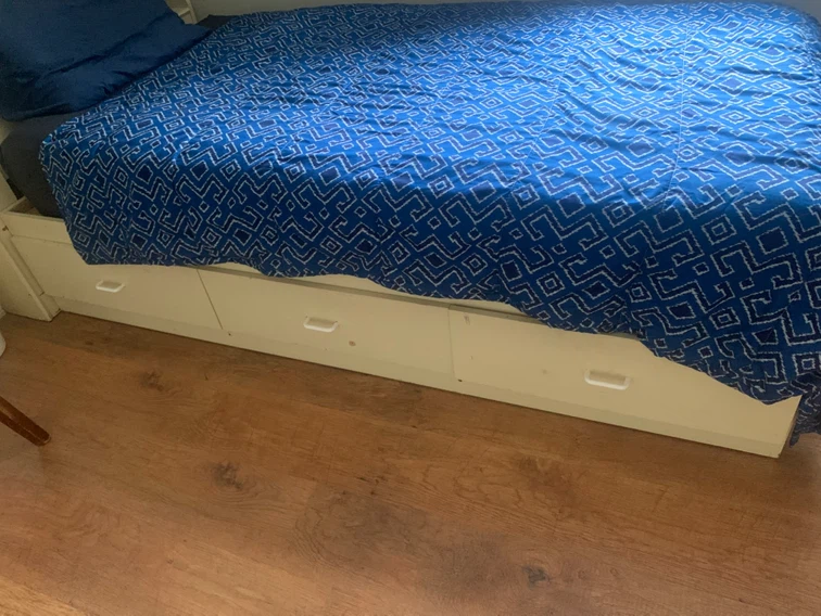 twin bed with storage and mattress - photo 2