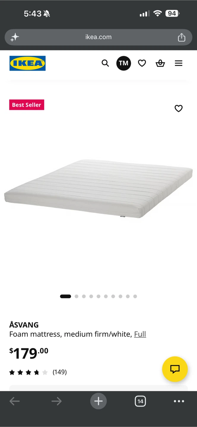 Ikea full/double size asvang mattress - photo 2