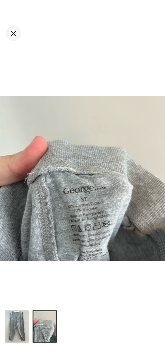 George 3T Grey Cotton Blend Pants - photo 2