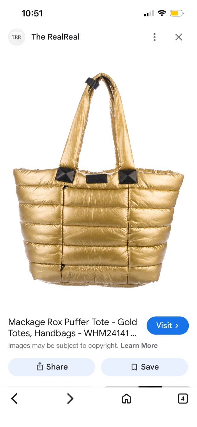 Mackage Rox Puffer Tote - Gold - photo 5