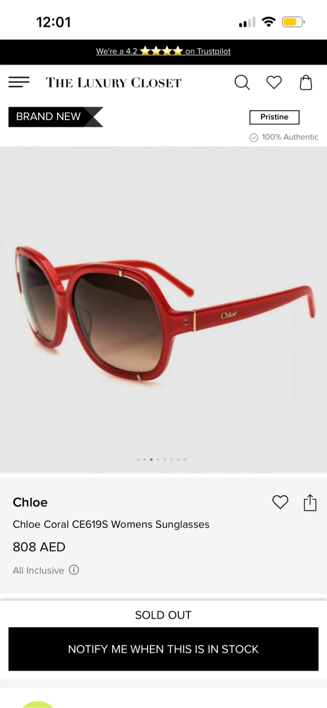 Chloe CE619S Womens Sunglasses - Red - photo 4