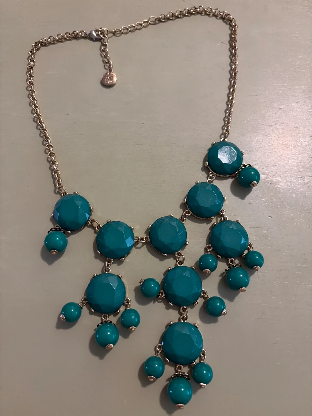 Teal Beaded Statement Necklace