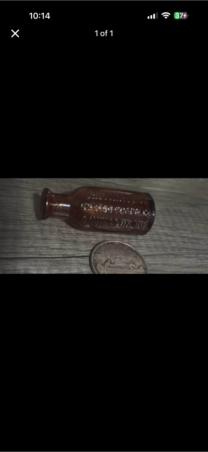 Vintage Brown Glass Medicine Bottle