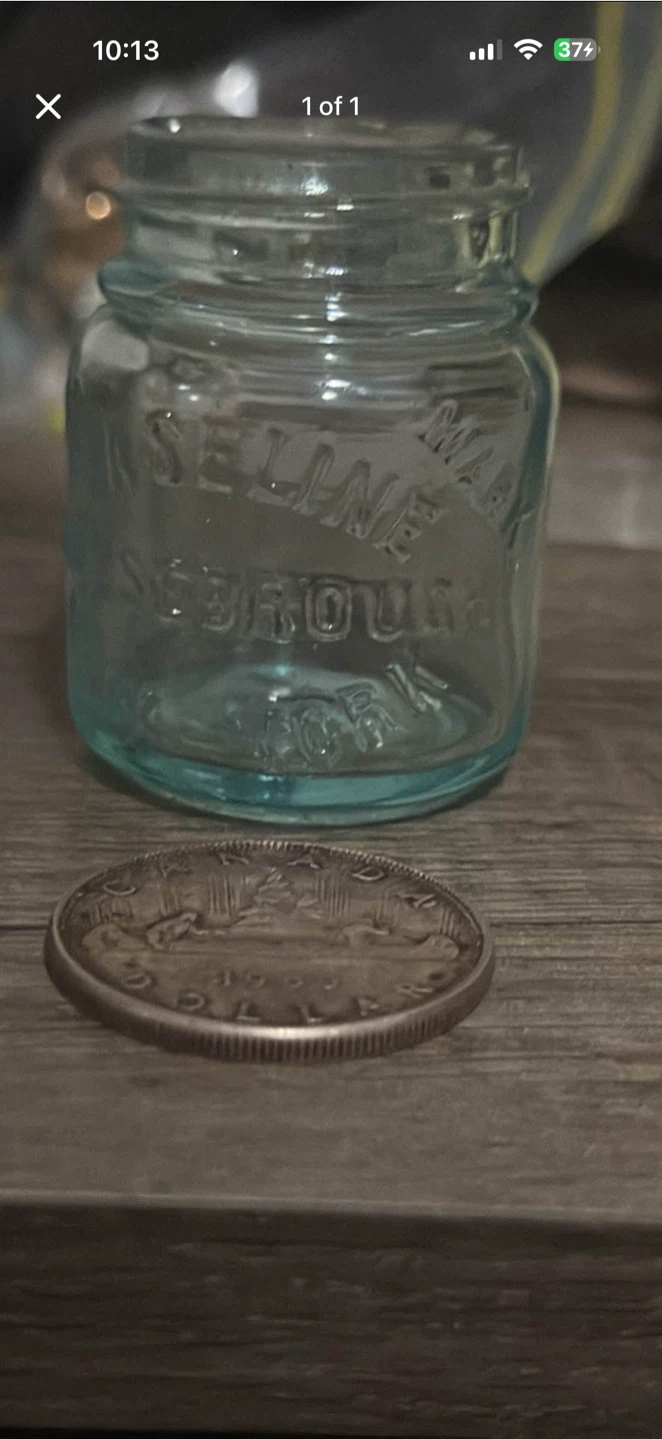 Vaseline glass bottle / jar
