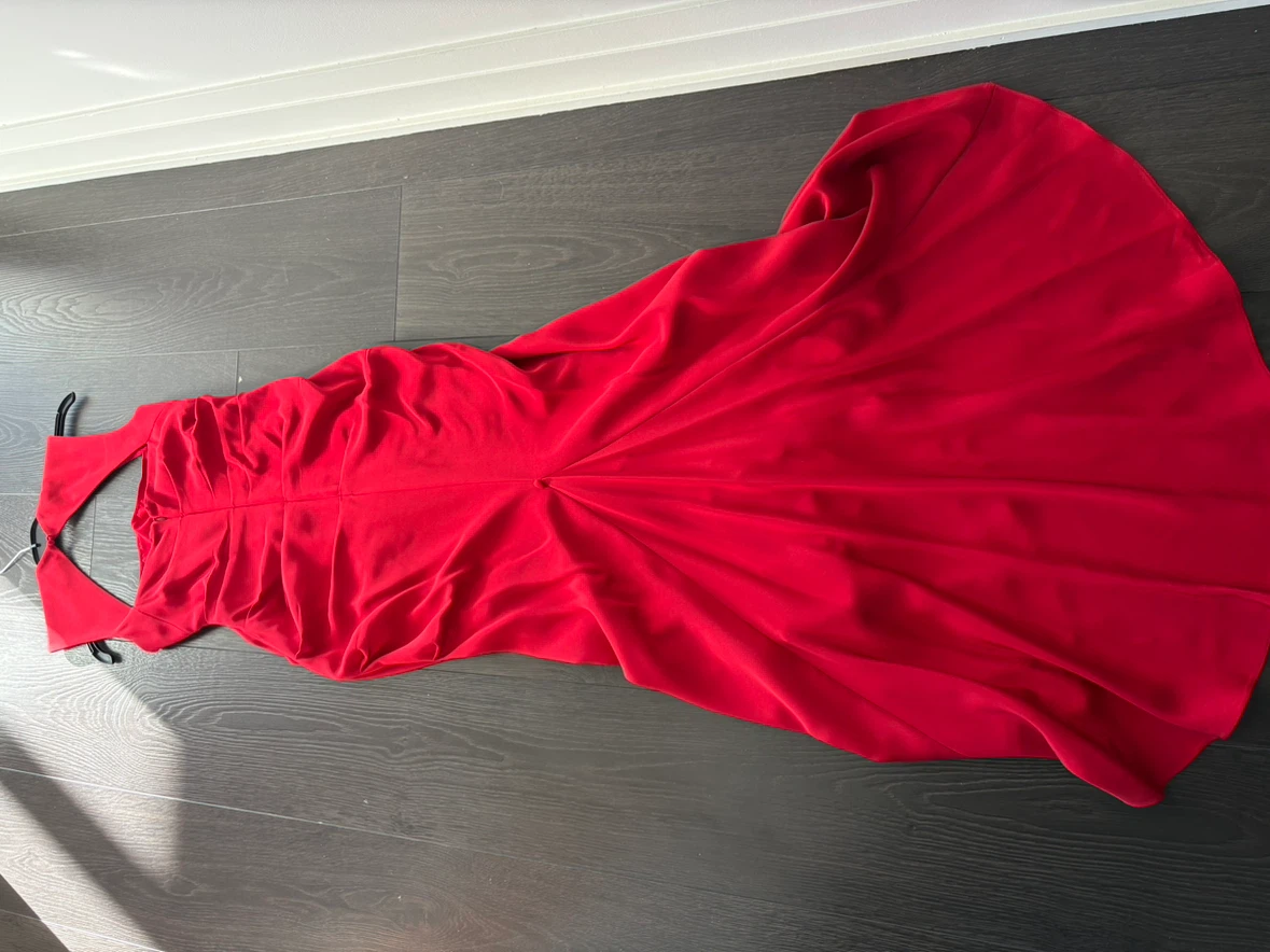 Nicole Miller Red Halter Neck Evening Gown - photo 5