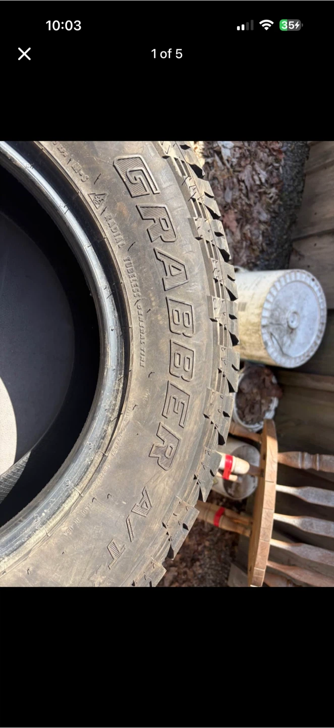 General grabbers AT all terrain tires 17”