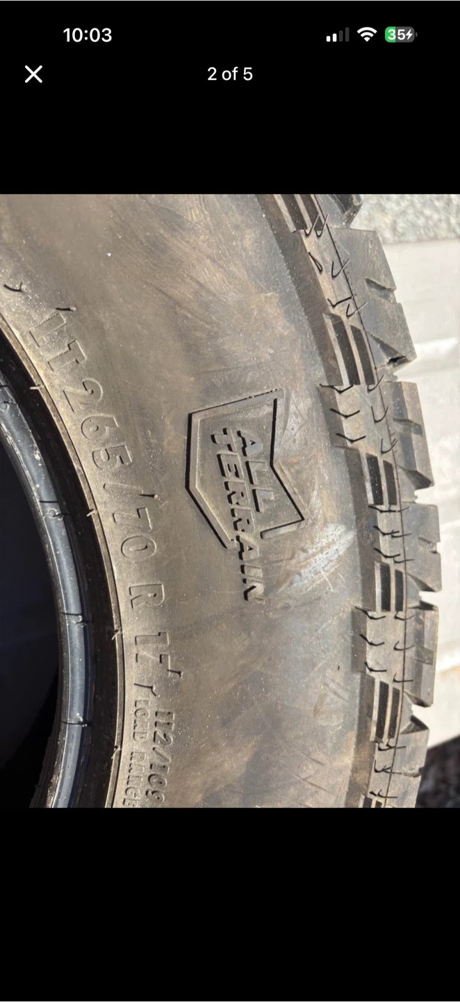 General grabbers AT all terrain tires 17” - photo 2