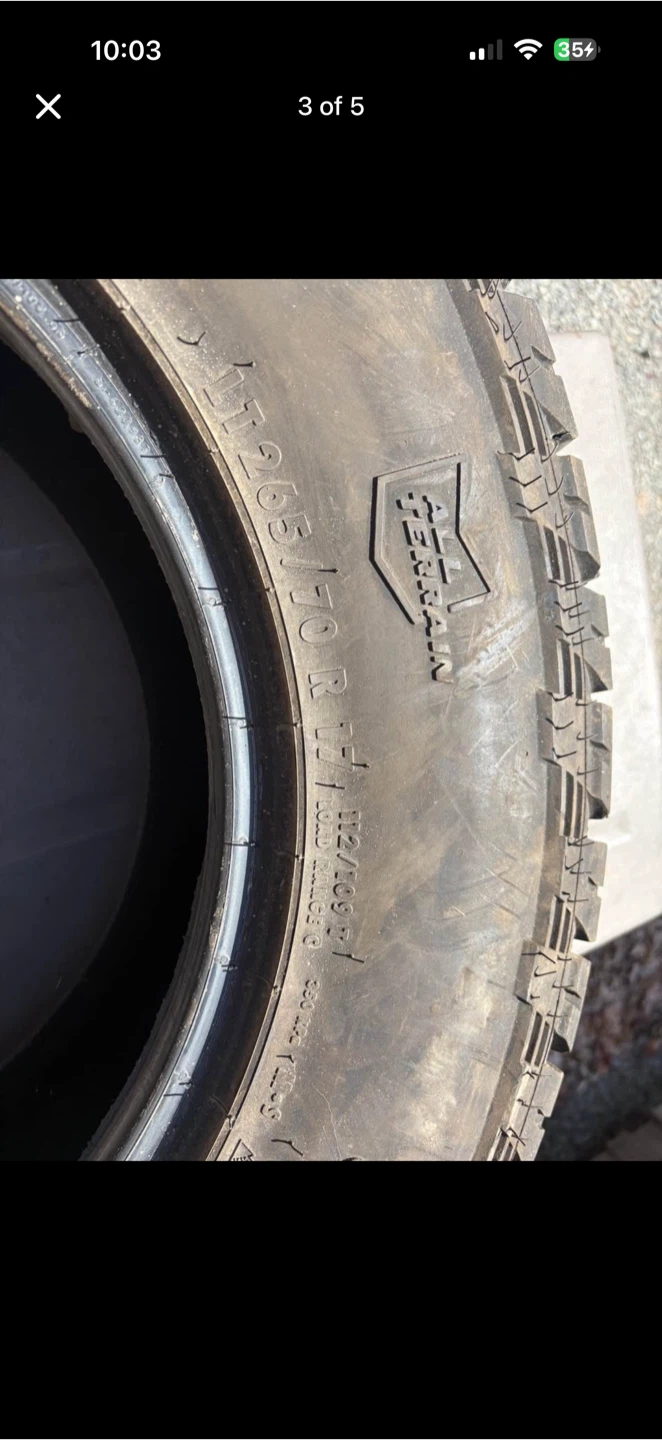 General grabbers AT all terrain tires 17” - photo 3