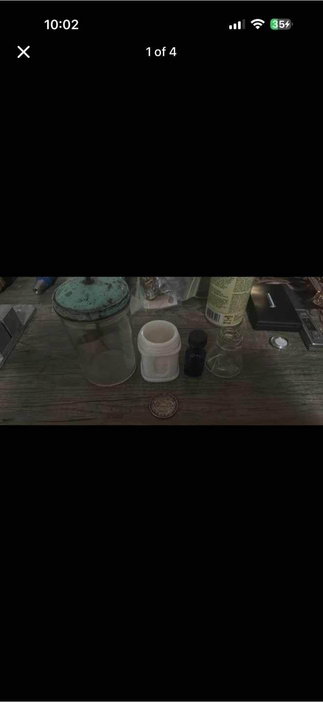 Random old glass bottles and jars